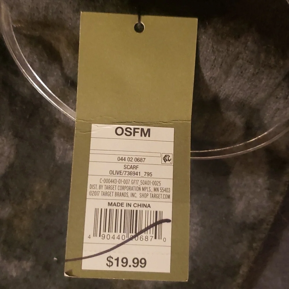 NWT Goodfellow & Co Mens Camouflage Olive Green Grey Scarf